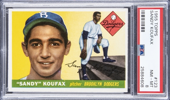 1955 Topps #123 Sandy Koufax Rookie Card – PSA NM-MT 8